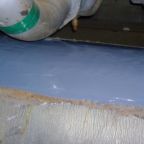 Nałożona powłoka — chłodnia gotowa do założenia izolacji Nałożona powłoka — chłodnia gotowa do założenia izolacji