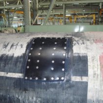 Mata gumowa zespojona w miejscu uszkodzenia z użyciem materiału Belzona 2211 (MP Hi-Build Elastomer) Mata gumowa zespojona w miejscu uszkodzenia z użyciem materiału Belzona 2211 (MP Hi-Build Elastomer)