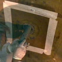 Zabezpieczający wkład z materiału Belzona 4301 (Magma CR1 Hi-Build) montowany w króćcu Zabezpieczający wkład z materiału Belzona 4301 (Magma CR1 Hi-Build) montowany w króćcu