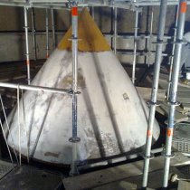 Naprawa leja silosu z pozostawionymi punktami kotwień Naprawa leja silosu z pozostawionymi punktami kotwień