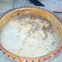 Skorodowana pokrywa tylna wymiennika ciepła Skorodowana pokrywa tylna wymiennika ciepła