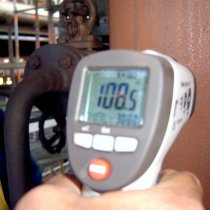 Pomiar temperatury rury gorącej Pomiar temperatury rury gorącej