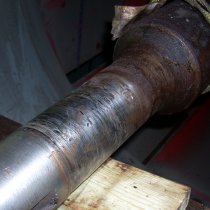 Skorodowany wał wentylatora instalacji powietrznej systemu chłodzenia