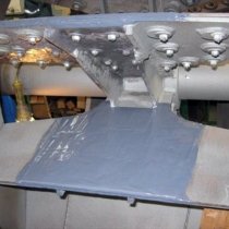 Krawędzie natarcia łopat wentylatora zabezpieczone materiałem Belzona 1391