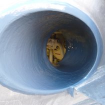 Rura wydechowa odbudowana z użyciem materiału Belzona 1511 (Super HT-Metal) i zabezpieczona powłoką Belzona 1391 (Ceramic HT)